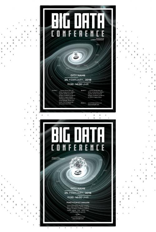 Adobe Stock - Event Flyer Layout with Abstract Galaxy Theme - 247597701