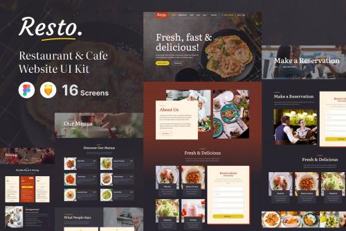 Restaurant Catering Cafe Food Truck Website UI