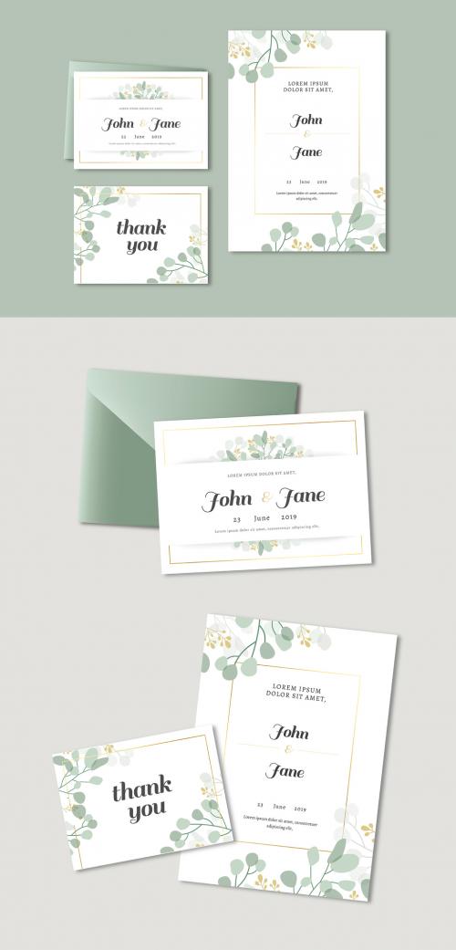 Adobe Stock - Wedding Invitation with Botanical Accents - 247855422