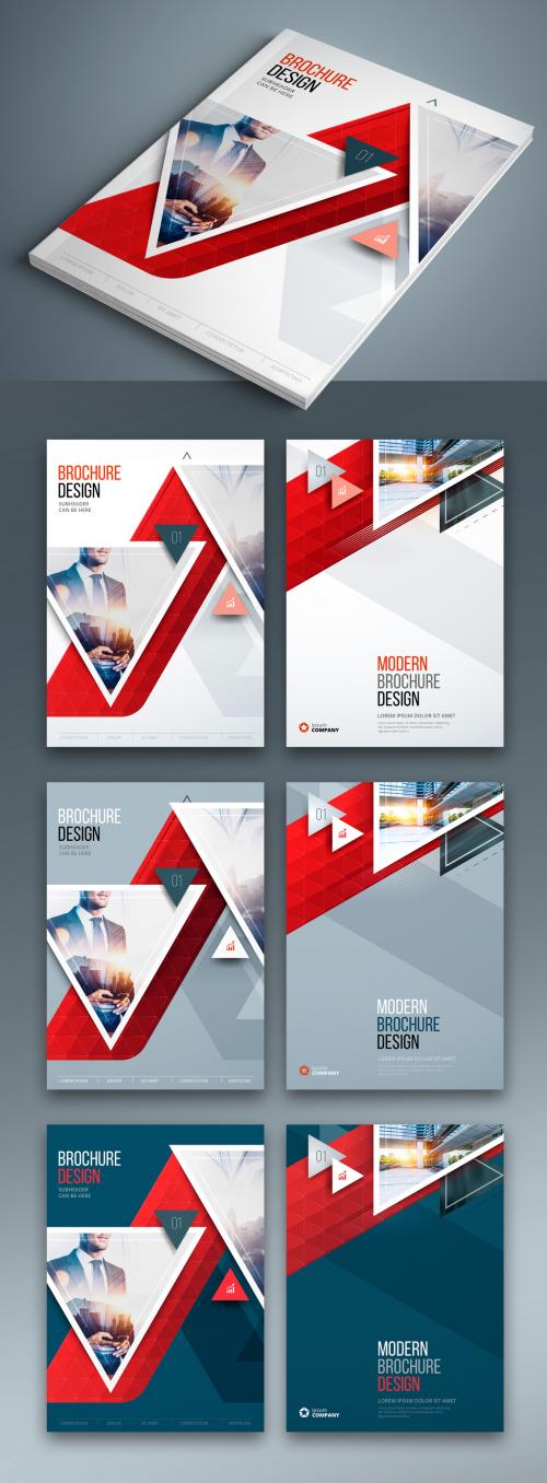 Adobe Stock - Business Report Cover Layouts with Triangles - 248237523