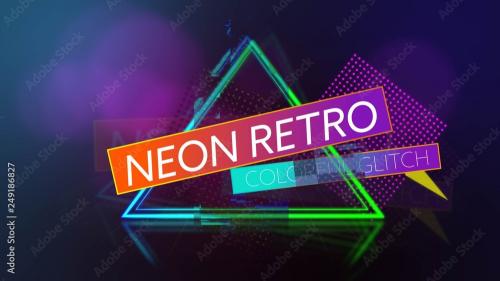 Adobe Stock - Retro Neon Glitch Title - 249186827