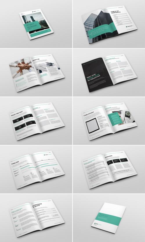 Adobe Stock - Teal and White Proposal Layout - 249605393