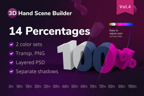 3D Hand Scene Builder - V4 - Percent Numbers