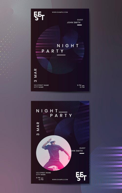 Adobe Stock - Night Party Music Poster Layout - 249607764