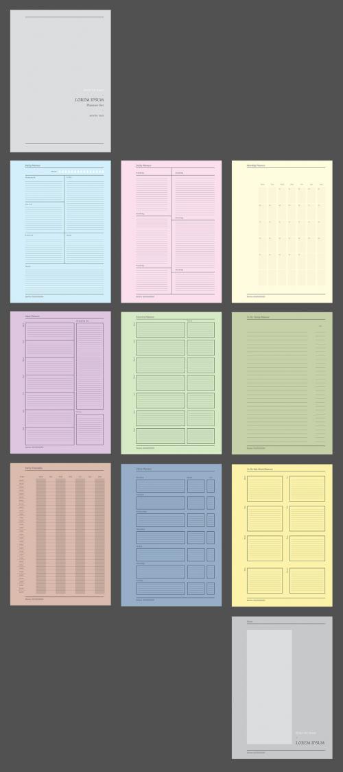 Adobe Stock - Colorful Planner Layout Set - 250489787