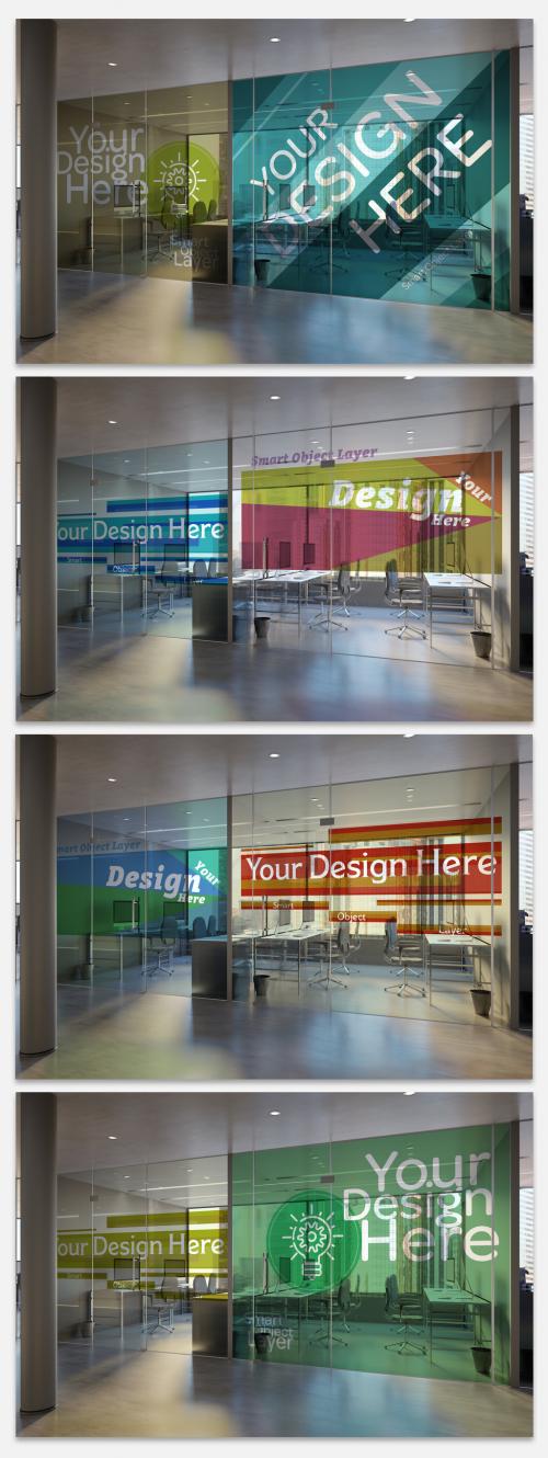 Adobe Stock - Glass Office Room Wall Mockup - 250724296