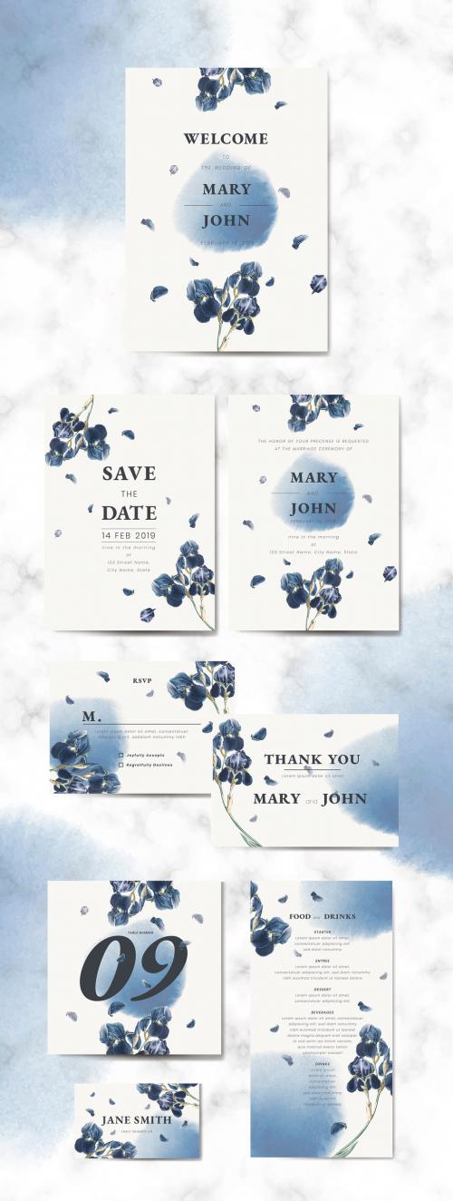 Adobe Stock - Wedding Suite with Watercolor Elements and Flower Illustrations - 252334258