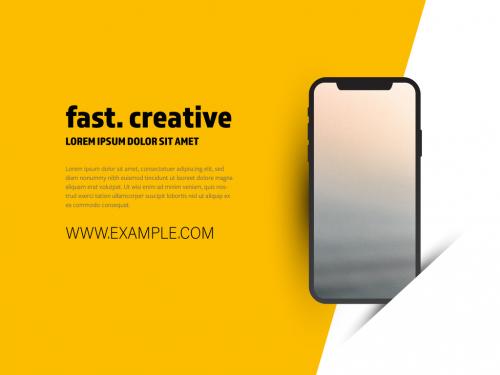 Adobe Stock - Web Banner Layout with Smartphone Mockup - 253828610