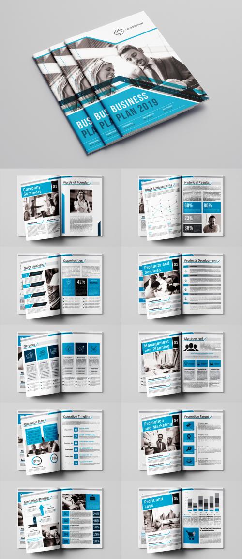 Adobe Stock - Business Plan Layout with Blue Accents - 254724769