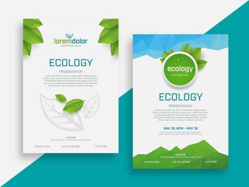 Adobe Stock - Ecology Presentation Flyer Layouts - 255004632