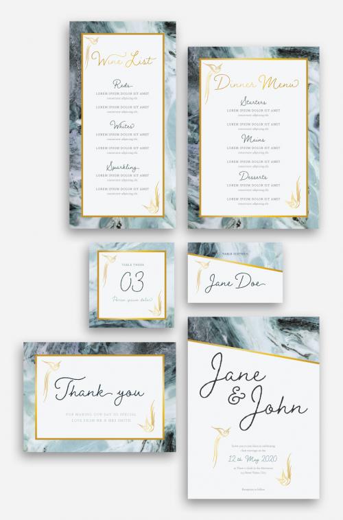 Adobe Stock - Wedding Suite with Marble and Gold Accents - 255011803
