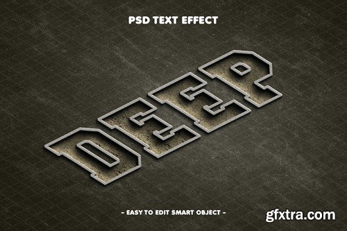 Perspective Concrete Texture Deep Text Effect B2WGFD3