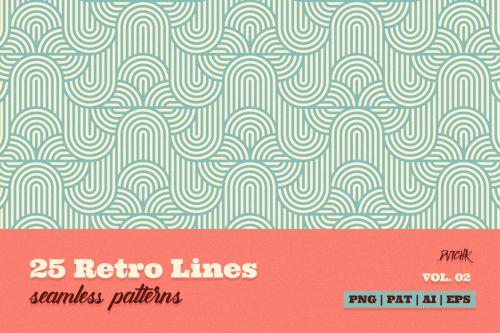 Retro Lines Seamless Patterns | V02