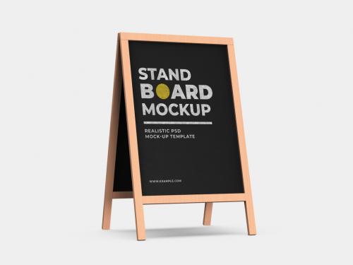 Adobe Stock - Wooden Stand Mockup - 256531412