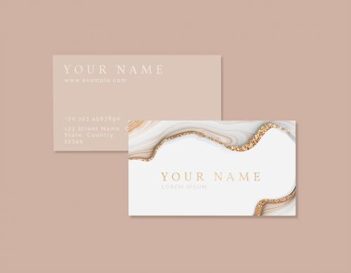 Adobe Stock - Business Card Layout with Gold Accents and Stone Imagery - 256682975