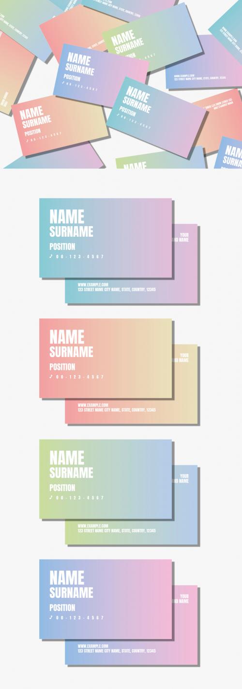 Adobe Stock - Gradient Typographic Business Card Layouts - 256683074