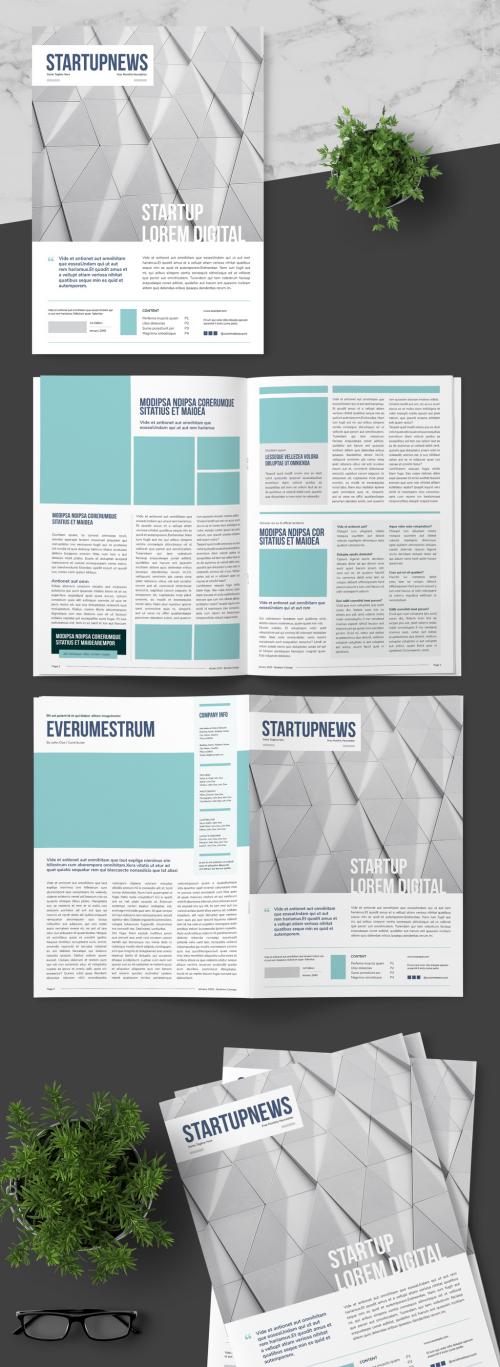 Adobe Stock - Business Newsletter with Teal Accents - 256866380
