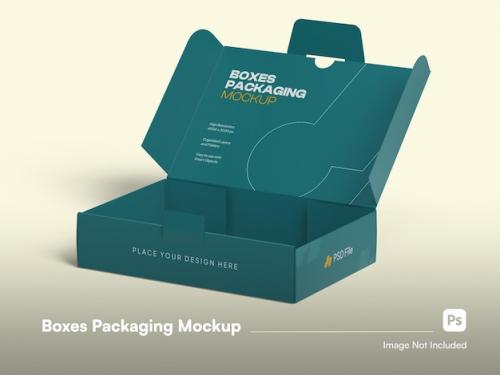 Creative Open Cardboard Box Packaging Mockup Psd Isolated 86497015