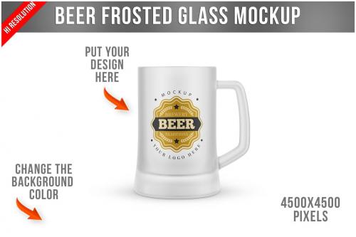 Beer Frosted Glass Mockup