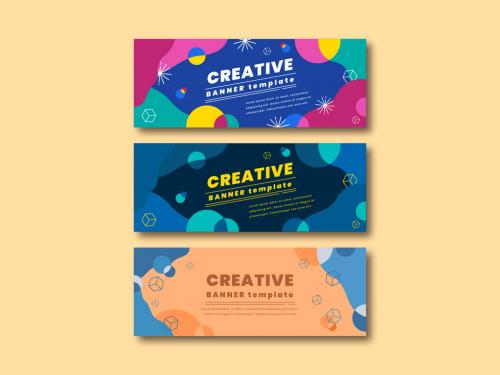 Adobe Stock - Web Banner Layouts with Geometric Elements - 259028095
