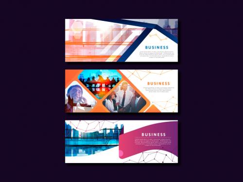 Adobe Stock - Web Banner Layouts with Photo Placeholders - 259028124