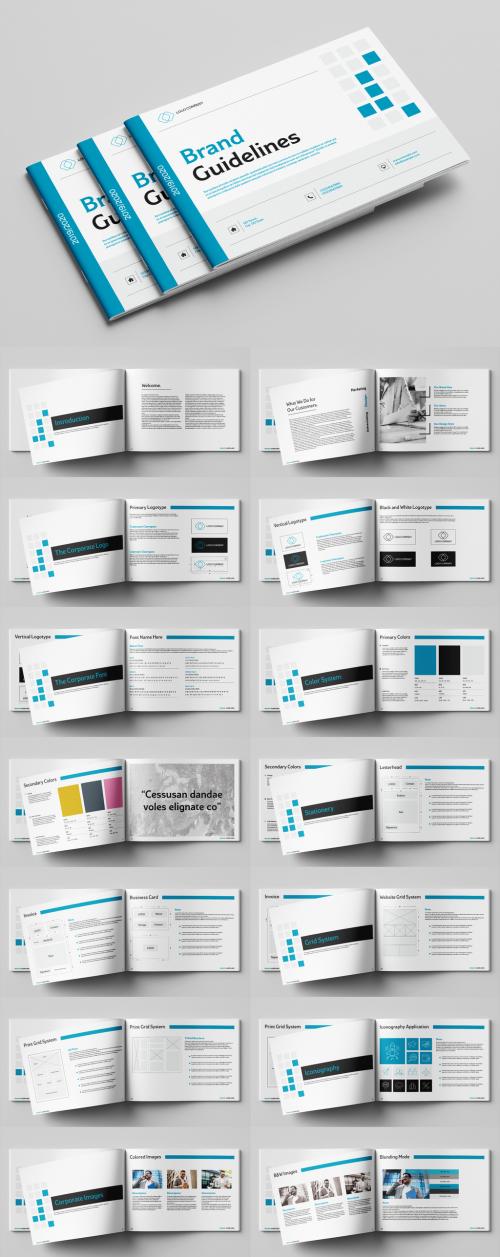 Adobe Stock - Brand Guidelines Booklet with Blue Accents - 259579112