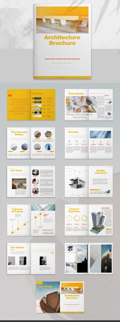 Adobe Stock - Architecture Brochure Layout with Yellow Accents - 259778924