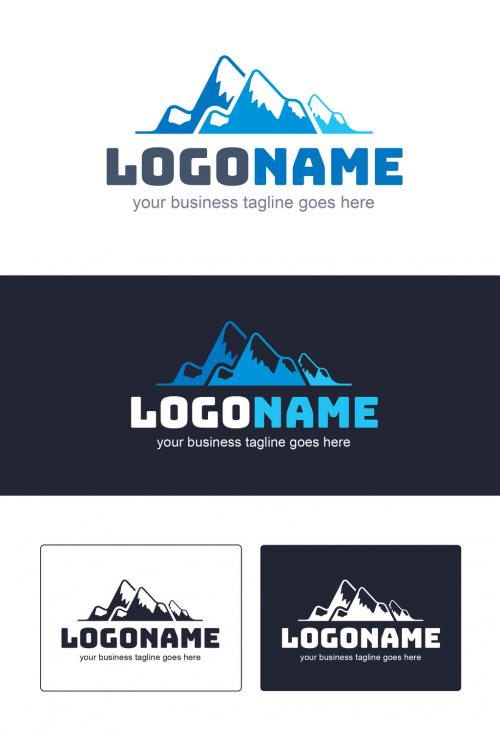 Adobe Stock - Logo Layout with Mountain Icon - 260384728
