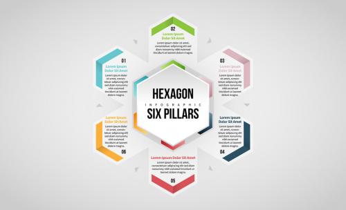 Adobe Stock - Hexagon Six Pillars Infographic - 260541970