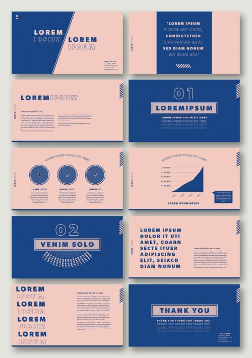 Adobe Stock - Pink and Blue Pitch Presentation Layout - 260613103