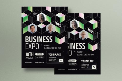 Black Gradient Modern Business Expo Flyer