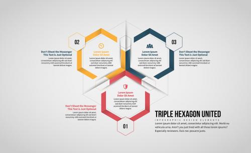 Adobe Stock - Triple Hexagon Infographic - 262599284