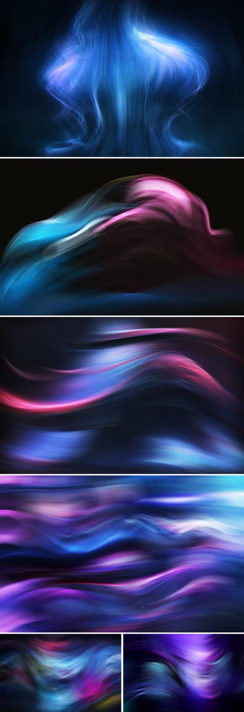 Adobe Stock - Set of 6 Abstract Smoke Effect Backgrounds - 263752903