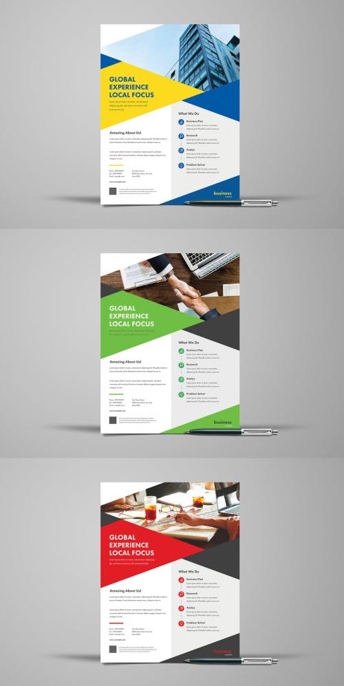 Adobe Stock - Business Flyer Layouts in 3 Colors - 263763019