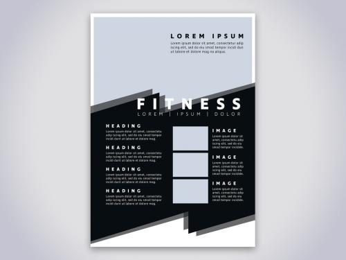 Adobe Stock - Fitness Flyer with Geometric Elements Layout - 265900356