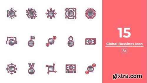 Videohive Global Bussines Icon After Effects 49301883