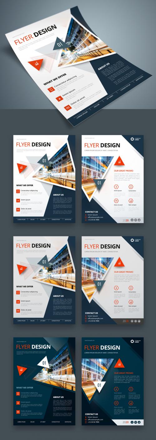 Adobe Stock - Colorful Business Flyer Layout with Triangle Elements - 267840391