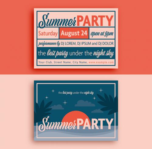 Adobe Stock - Summer Party Flyer Layout - 268164951