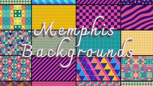 Videohive - Memphis Backgrounds - 48958448