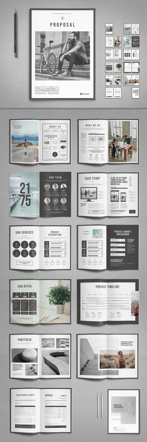 Adobe Stock - Project Proposal Layout with Gray Accents - 268408261