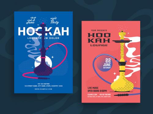 Adobe Stock - Hookah Lounge Poster Layout - 269246797