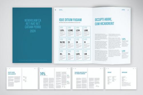 Company Annual Report with Turquoise Accents 9S4K7WK