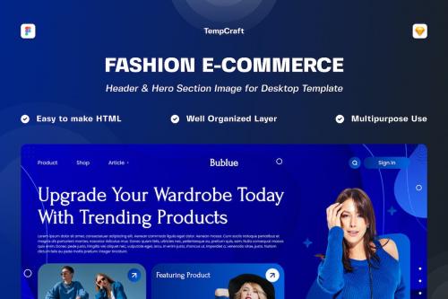 Bublue - Fashion E-Commerce Hero Section