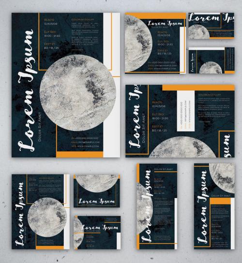 Adobe Stock - Event Stationery Set with Stone Textures and Orange Accents - 271510142