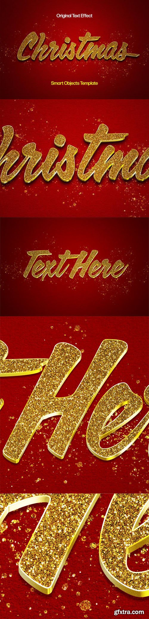 Christmas Gold Glitter Photoshop Text Effect
