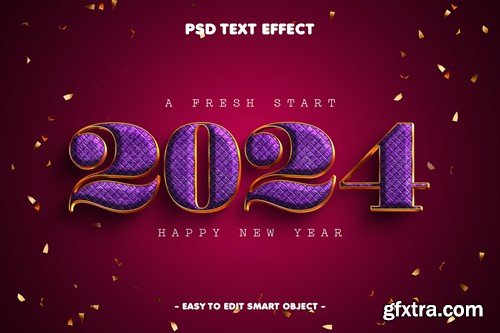 New Year 2024 Luxurious Text Effect Psd ZBKVGR4