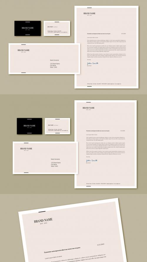 Adobe Stock - Stationery Set with Tan and Black Elements - 273735484