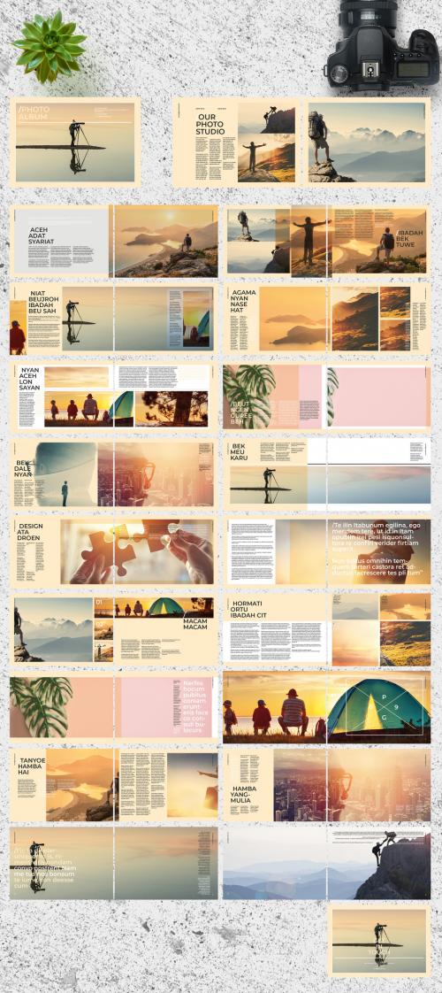 Adobe Stock - Photo Album Layout with Tan Accents - 275113754