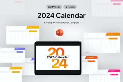 Simple 2024 Calendar PowerPoint Template