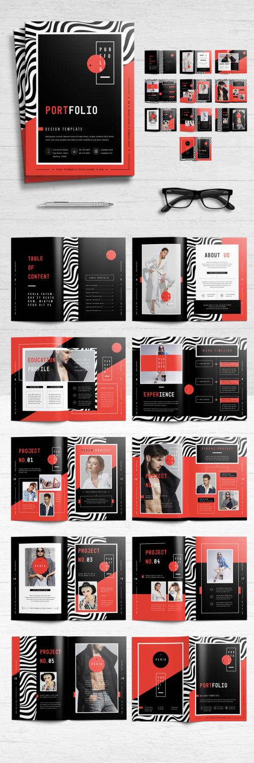 Adobe Stock - Portfolio Layout with Red and Black Accents - 278814167